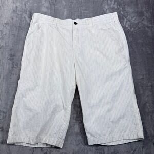 Calvin Klein Jeans Mens White Pinstripe Casual Shorts Size 36 Long Inseam